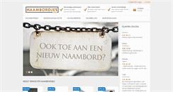 Desktop Screenshot of naambordjes.nl